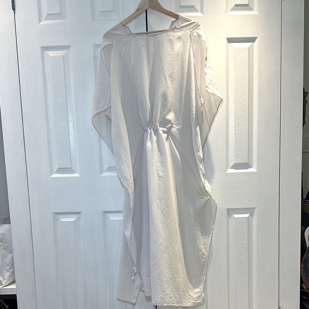 COS Swim Coverup Elegant Sheer White Kaftan Dress - Picture 6 of 7
